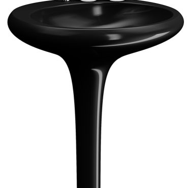 Vitra Istanbul Waschtisch mit integrierter Standsäule 60 cm Schwarz
