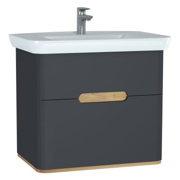 Vitra Sento Set, 78 cm, 2 Schubladen, Anthrazit