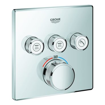Grohe Grohtherm Fertigmontageset Thermostat mit drei Absperrventilen