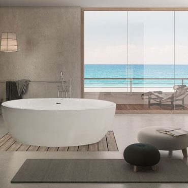 Hoesch BW Cabo 1850x900 freist. Monoblock, ang. Sch. weiß