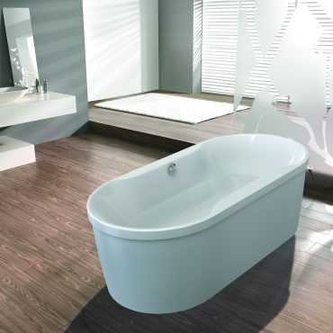 Hoesch BW Spectra oval 1800x900 freist. mit Außenverkleidung, weiß