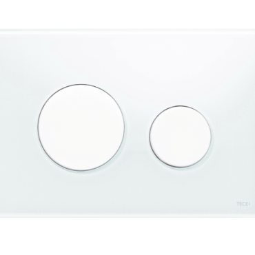 TECEloop WC-Betätigungsplatte Glas weiss, Tasten weiss