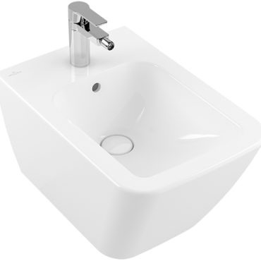 Villeroy & Boch Wandbidet Finion, 560x375mm, m.HL/ÜL, verschl. Ventil, weiß Alpin C+